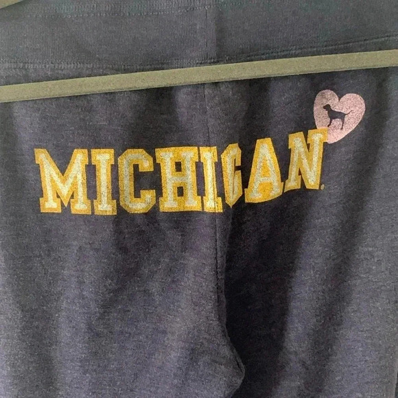 Victoria’s Secret pink navy blue Michigan Wolverines sweatsuit set size small - Picture 8 of 16